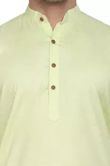 Green plain cotton men-kurtas