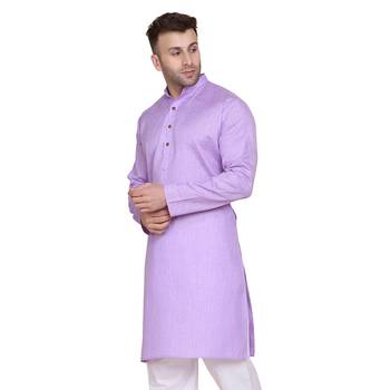 Purple plain cotton men-kurtas 2