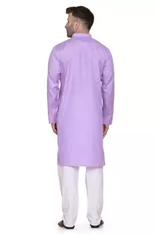 Purple plain cotton men-kurtas