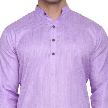 Purple plain cotton men-kurtas 4