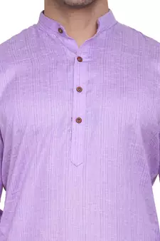 Purple plain cotton men-kurtas