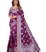 Wine woven art silk sarees saree with blouse