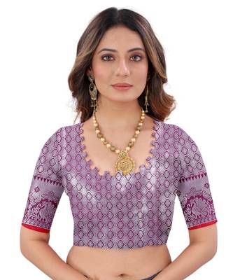 Wine woven art silk sarees saree with blouse 5