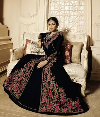 Black embroidered faux georgette salwar 2