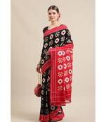 Double Ikkat on Cotton  striking combination of red & Black