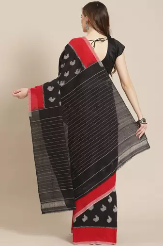Single Ikkat on Cotton  striking color combination & running blouse