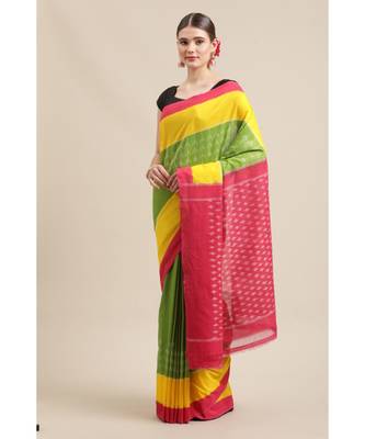 Single Ikkat on Cotton  striking color combination & running blouse 1