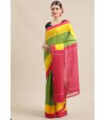 Single Ikkat on Cotton  striking color combination & running blouse