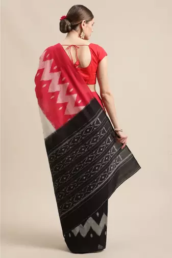 Single Ikkat on Cotton  striking color combination & running blouse
