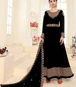 Black embroidered faux georgette salwar