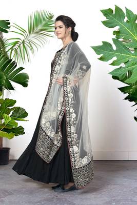 Black embroidered faux georgette salwar 2