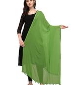 Chiffon Solid Light Green Women Dupatta