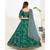 Green and Blue Embroidered Semi stitched Lehenga and Unstitched Blouse With Dupatta