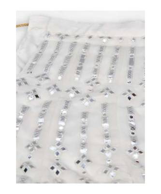 Shop Garb Georgette Silver Embellished and Mirror Foil Work White Circular Lehenga Choli 3