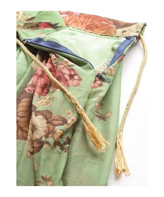 Green and Pink Floral Print Semi stitched Lehenga and Unstitched Blouse with Dupatta 3