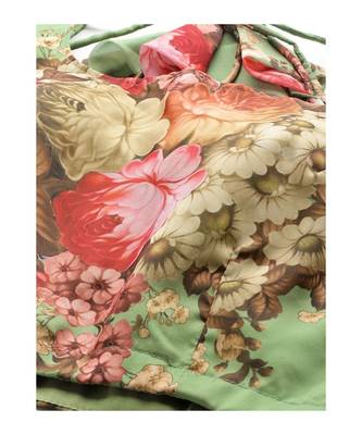 Green and Pink Floral Print Semi stitched Lehenga and Unstitched Blouse with Dupatta 4
