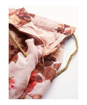 PeachColoured Printed Semi stitched Lehenga and Unstitched Blouse with Dupatta 3