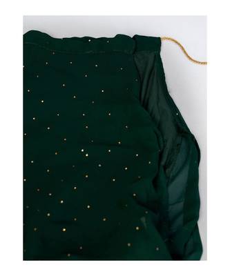 Green and GoldToned Sequinned Semi stitched Lehenga and Unstitched Blouse With Dupatta 3