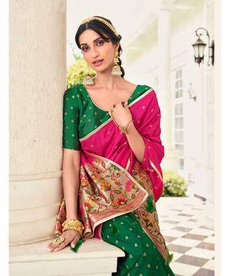 Bottle Green Banarasi Lehanga 2