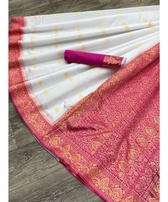 MAHATI White  hand_woven silk  sarees with blouse 3