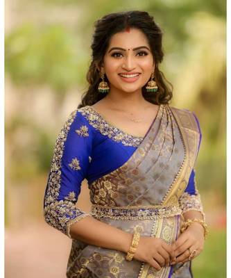 MAHATI Lavender  hand_woven silk  sarees with blouse 2