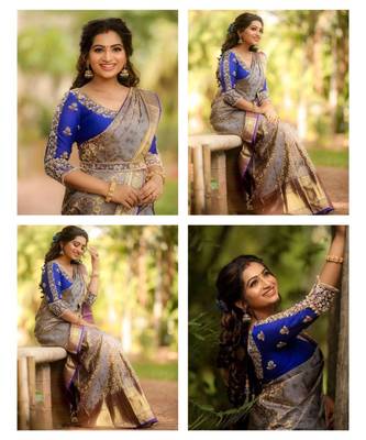 MAHATI Lavender  hand_woven silk  sarees with blouse 5