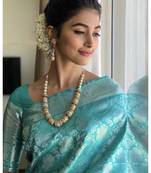 MAHATI Blue  hand_woven silk  sarees with blouse