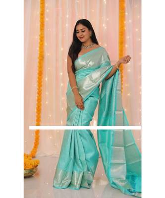 MAHATI Blue  hand_woven silk  sarees with blouse 1
