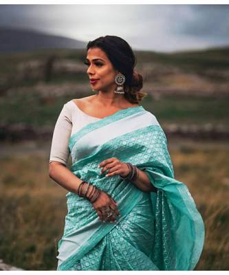 MAHATI Blue  hand_woven silk  sarees with blouse 4