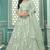 Pista Green Gota Patti embroidered georgette semi stitched lehenga