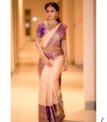 MAHATI Peach  hand_woven silk  sarees with blouse