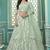 Pista Green Gota Patti embroidered georgette semi stitched lehenga