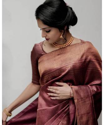 MAHATI Maroon  hand_woven silk  sarees with blouse 2