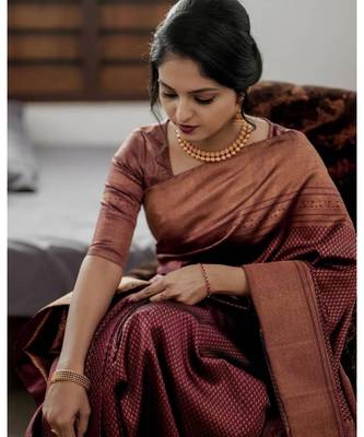 MAHATI Maroon  hand_woven silk  sarees with blouse 5