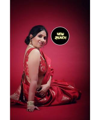 MAHATI Red  hand_woven silk  sarees with blouse 5