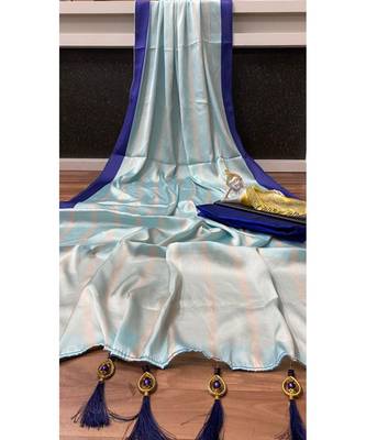 MAHATI Blue  printed silk  sarees with blouse 3