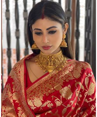 MAHATI Red  hand_woven silk  sarees with blouse 2
