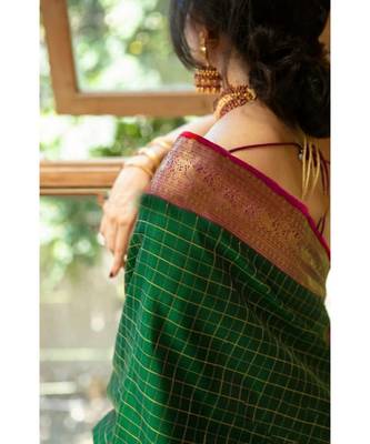 MAHATI Green  hand_woven silk  sarees with blouse 2