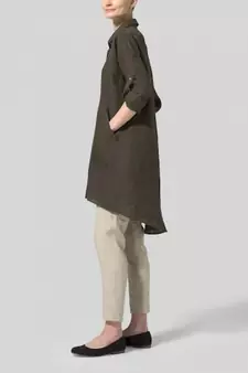 brown linen kurti ethnic kurti with minimal style