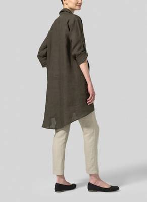 brown linen kurti ethnic kurti with minimal style 3