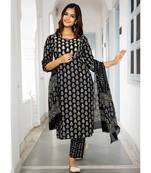 Women's Cotton Printed Kurti with Pant and duppata