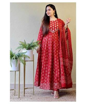 Women's Cotton Printed Kurti with Pant and duppata 4