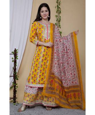 Women's kurti and Sharara with Dupatta With Gotta Work 1