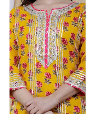 Women's kurti and Sharara with Dupatta With Gotta Work 5