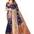 Navy blue woven art silk sarees saree with blouse
