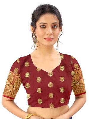 Sky blue woven art silk sarees saree with blouse 5