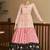 Peach & Pink & Black Metallic foilage print georgette Anarkali long gown