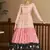 Peach & Pink & Black Metallic foilage print georgette Anarkali long gown