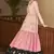 Peach & Pink & Black Metallic foilage print georgette Anarkali long gown