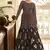 Maroon Metallic foilage print georgette Anarkali long gown